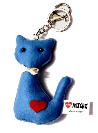 MICHI Portachiavi Gatto Blu – Keyring Blue cat