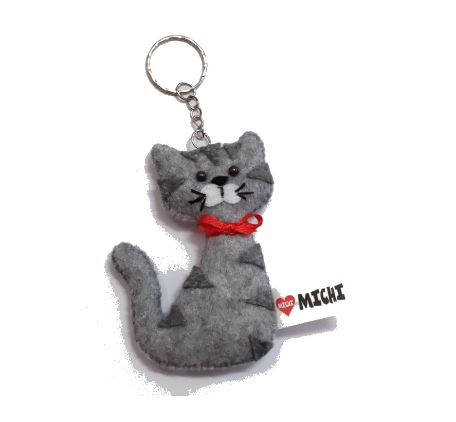MICHI Portachiavi Gatto Grigio – Keyring Grey cat