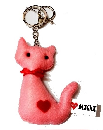 MICHI Portachiavi Gatto Rosa – Keyring Pink cat