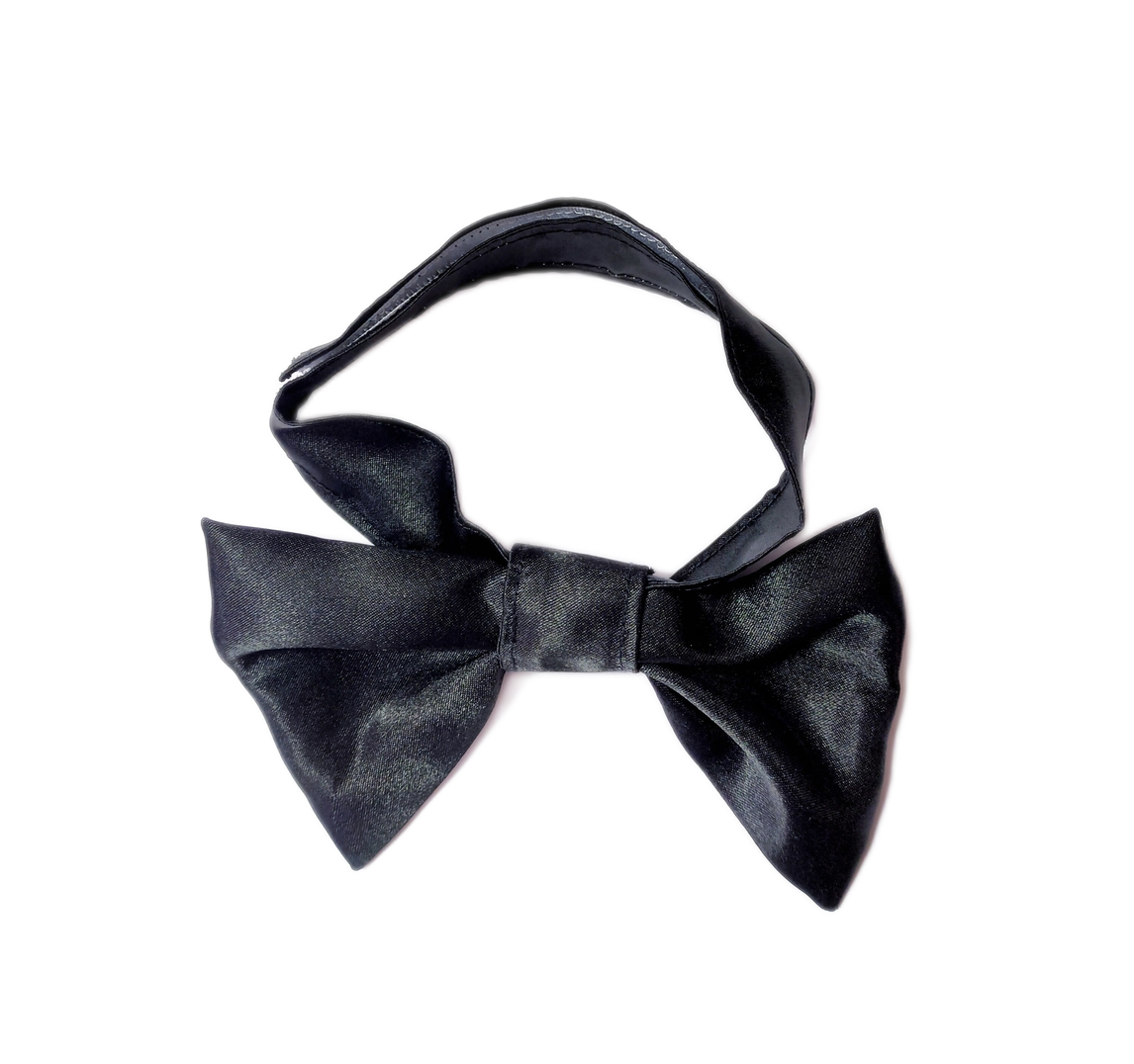 MICHI PAPILLON RASO Nero Satin Bow Tie Black