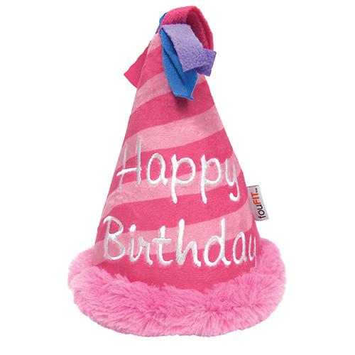 Birthday Hat Crinkle Plush – Pink
