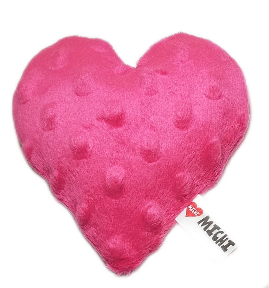 MICHI CATNIP KITTY LOVE TOY Gioco Gatto con erba gatta Cuore Minky Hot Pink