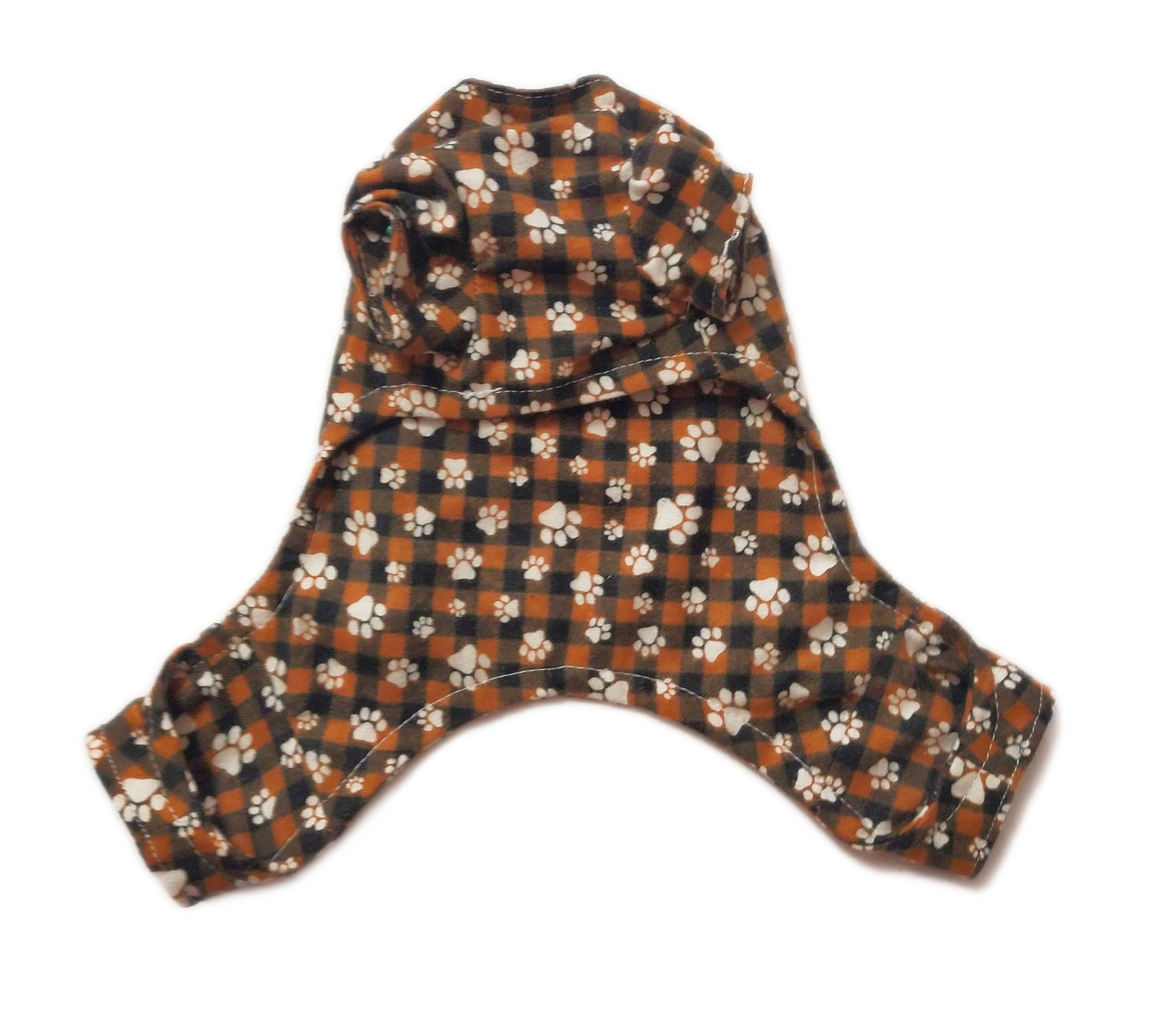 Pigiama Paws On Brown Check Back