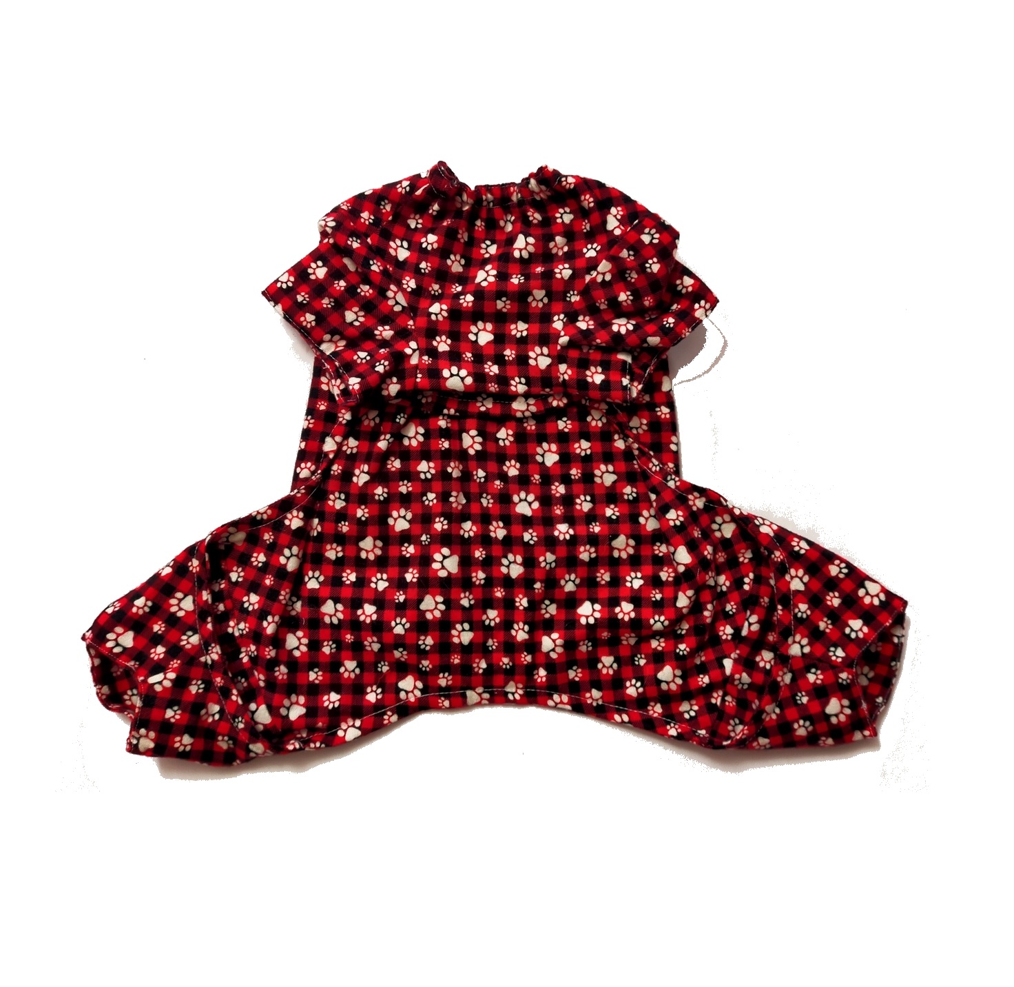 Pigiama Paws On Red Check back