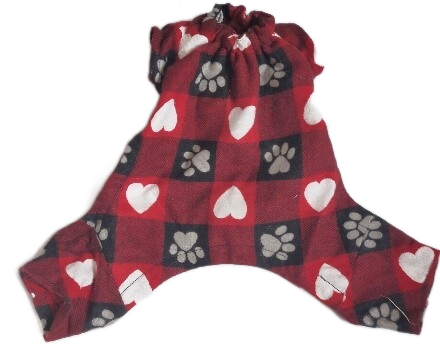 Michi Pigiama Cuore Rosso e Zampe Nere PJ