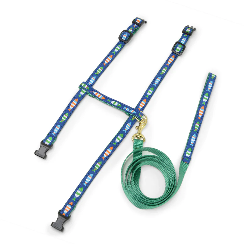 Funky Fish Cat Harness and Lead set