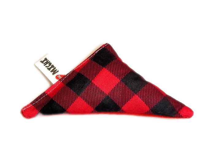 TARTAN RED CATNIP CAT TOY TRIANGLE MICHI GIOCHI PER GATTI  TRIANGOLINO CON ERBA GATTA